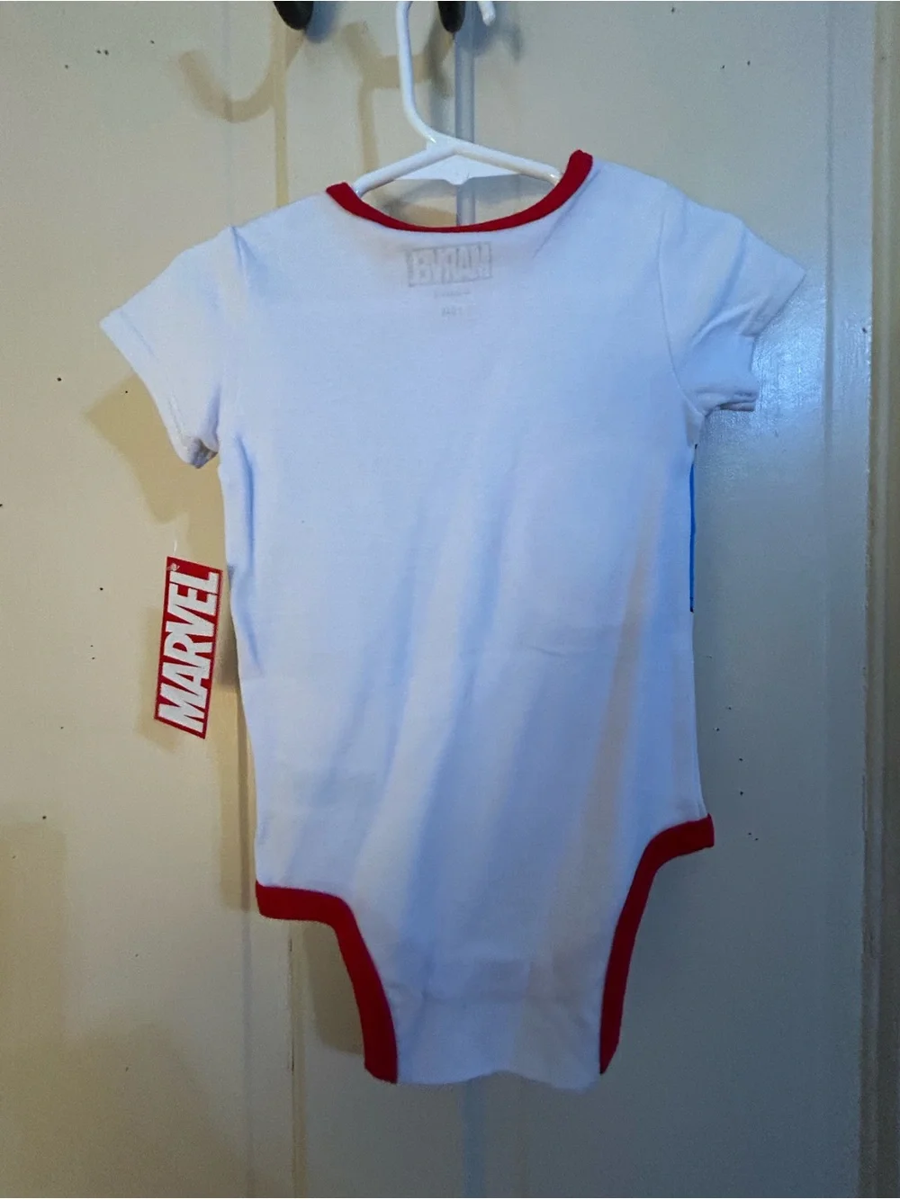 Marvel Baby Boy 1st Birthday Captain Shield Blue & Red Bodysuit